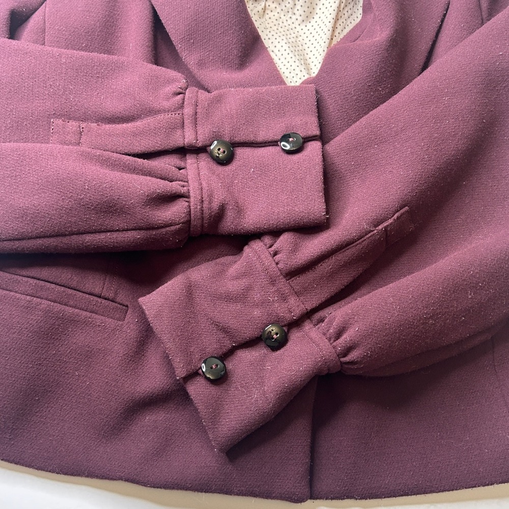 Cartonnier for Anthropologie Plum Balloon Sleeve Studio Blazer Jacket Size L - Picture 4 of 16